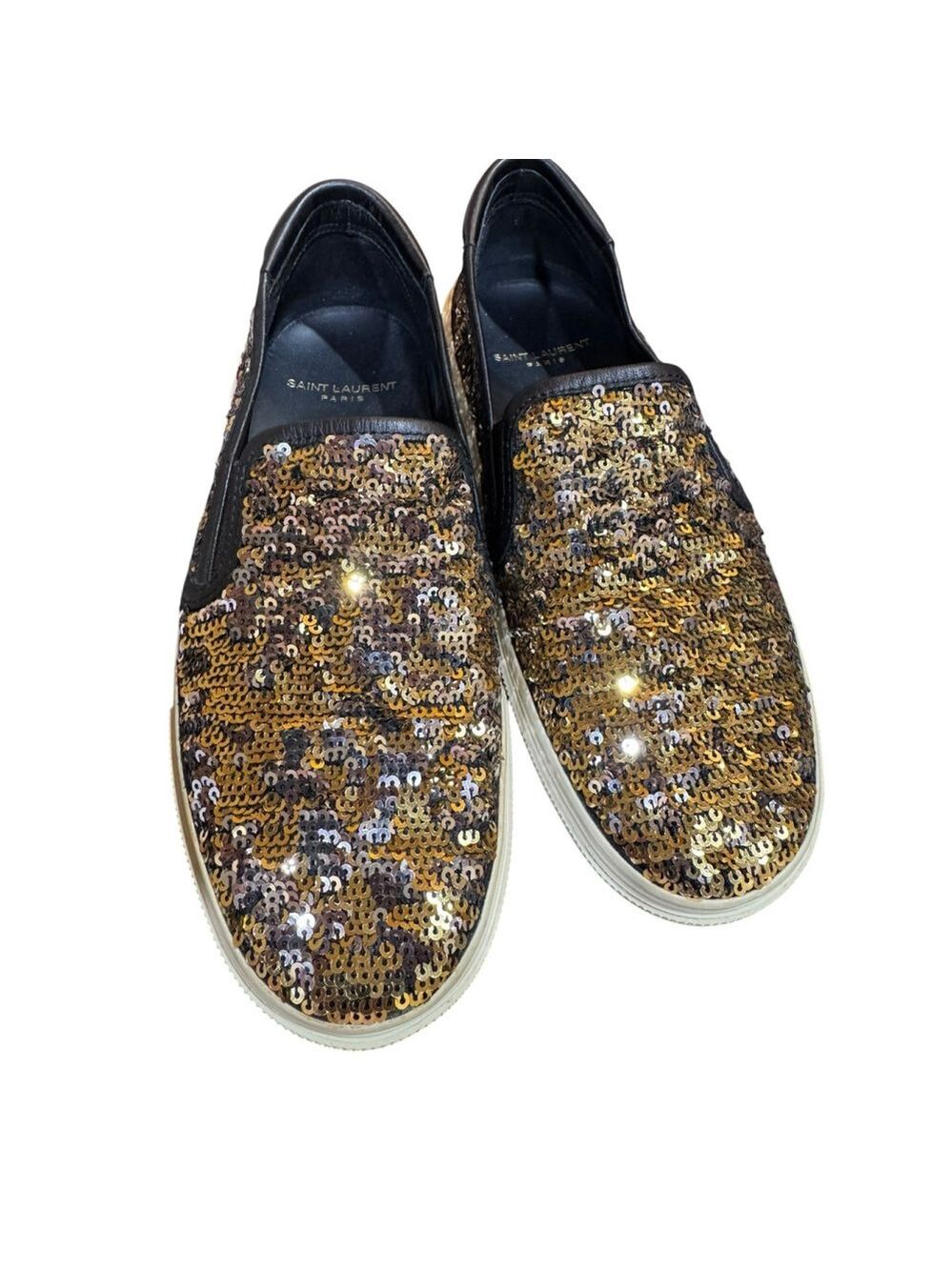 Saint Laurent Sequin Skate Sneakers in Box with COA